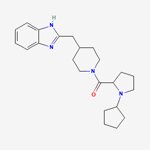 molecular formula C23H32N4O B6792811 [4-(1H-benzimidazol-2-ylmethyl)piperidin-1-yl]-(1-cyclopentylpyrrolidin-2-yl)methanone 