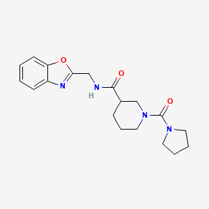 molecular formula C19H24N4O3 B6792902 N-(1,3-benzoxazol-2-ylmethyl)-1-(pyrrolidine-1-carbonyl)piperidine-3-carboxamide 