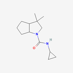 molecular formula C13H22N2O B6792917 N-cyclopropyl-3,3-dimethyl-2,3a,4,5,6,6a-hexahydrocyclopenta[b]pyrrole-1-carboxamide 