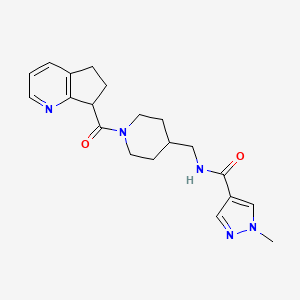 molecular formula C20H25N5O2 B6793052 N-[[1-(6,7-dihydro-5H-cyclopenta[b]pyridine-7-carbonyl)piperidin-4-yl]methyl]-1-methylpyrazole-4-carboxamide 