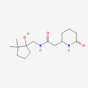 molecular formula C15H26N2O3 B6793325 N-[(1-hydroxy-2,2-dimethylcyclopentyl)methyl]-2-(6-oxopiperidin-2-yl)acetamide 