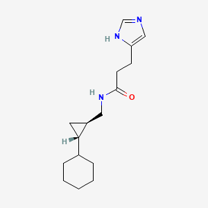 molecular formula C16H25N3O B6793363 N-[[(1R,2S)-2-cyclohexylcyclopropyl]methyl]-3-(1H-imidazol-5-yl)propanamide 