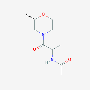molecular formula C10H18N2O3 B6793395 N-[1-[(2S)-2-methylmorpholin-4-yl]-1-oxopropan-2-yl]acetamide 