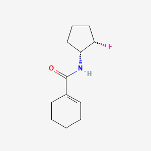 molecular formula C12H18FNO B6793515 N-[(1R,2S)-2-fluorocyclopentyl]cyclohexene-1-carboxamide 