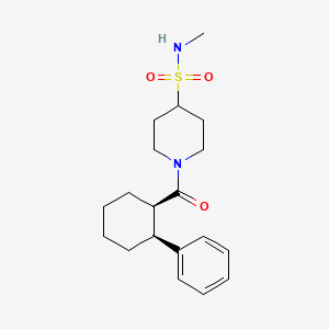 molecular formula C19H28N2O3S B6793740 N-methyl-1-[(1R,2S)-2-phenylcyclohexanecarbonyl]piperidine-4-sulfonamide 
