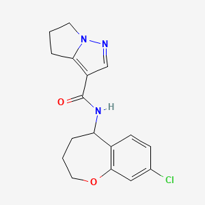 molecular formula C17H18ClN3O2 B6793744 N-(8-chloro-2,3,4,5-tetrahydro-1-benzoxepin-5-yl)-5,6-dihydro-4H-pyrrolo[1,2-b]pyrazole-3-carboxamide 