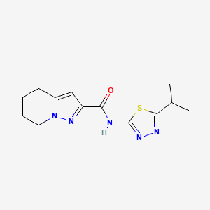 molecular formula C13H17N5OS B6793775 N-(5-propan-2-yl-1,3,4-thiadiazol-2-yl)-4,5,6,7-tetrahydropyrazolo[1,5-a]pyridine-2-carboxamide 