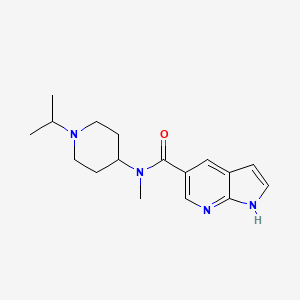 molecular formula C17H24N4O B6793776 N-methyl-N-(1-propan-2-ylpiperidin-4-yl)-1H-pyrrolo[2,3-b]pyridine-5-carboxamide 