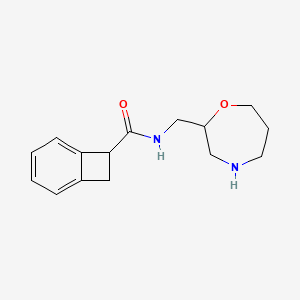 molecular formula C15H20N2O2 B6793932 N-(1,4-oxazepan-2-ylmethyl)bicyclo[4.2.0]octa-1,3,5-triene-7-carboxamide 