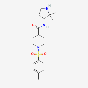 molecular formula C19H29N3O3S B6793948 N-(2,2-dimethylpyrrolidin-3-yl)-1-(4-methylphenyl)sulfonylpiperidine-4-carboxamide 