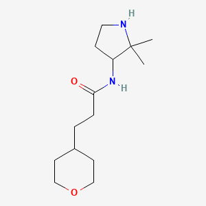 molecular formula C14H26N2O2 B6793949 N-(2,2-dimethylpyrrolidin-3-yl)-3-(oxan-4-yl)propanamide 