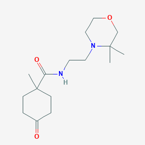 molecular formula C16H28N2O3 B6793981 N-[2-(3,3-dimethylmorpholin-4-yl)ethyl]-1-methyl-4-oxocyclohexane-1-carboxamide 