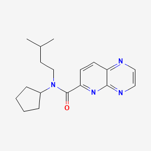 molecular formula C18H24N4O B6794068 N-cyclopentyl-N-(3-methylbutyl)pyrido[2,3-b]pyrazine-6-carboxamide 