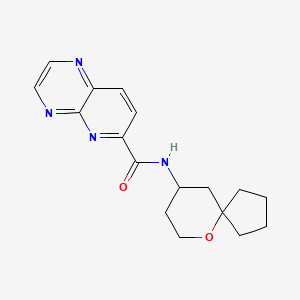 molecular formula C17H20N4O2 B6794099 N-(6-oxaspiro[4.5]decan-9-yl)pyrido[2,3-b]pyrazine-6-carboxamide 