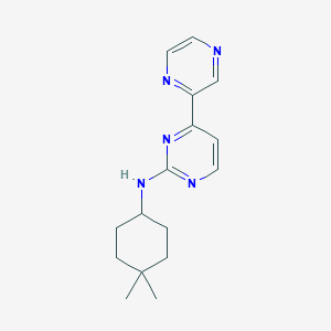 molecular formula C16H21N5 B6794186 N-(4,4-dimethylcyclohexyl)-4-pyrazin-2-ylpyrimidin-2-amine 