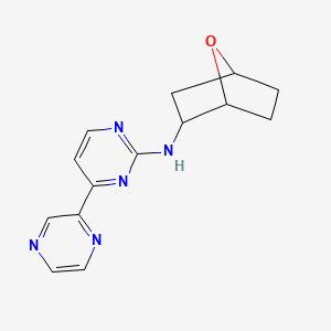 molecular formula C14H15N5O B6794214 N-(7-oxabicyclo[2.2.1]heptan-2-yl)-4-pyrazin-2-ylpyrimidin-2-amine 