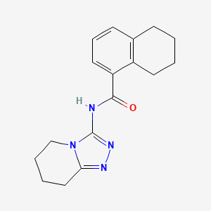 molecular formula C17H20N4O B6794307 N-(5,6,7,8-tetrahydro-[1,2,4]triazolo[4,3-a]pyridin-3-yl)-5,6,7,8-tetrahydronaphthalene-1-carboxamide 