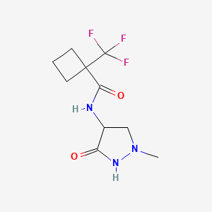 molecular formula C10H14F3N3O2 B6794429 N-(1-methyl-3-oxopyrazolidin-4-yl)-1-(trifluoromethyl)cyclobutane-1-carboxamide 