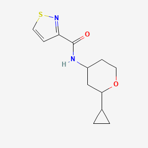 molecular formula C12H16N2O2S B6794437 N-(2-cyclopropyloxan-4-yl)-1,2-thiazole-3-carboxamide 