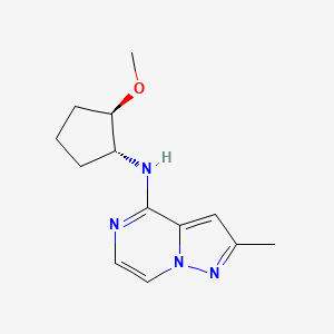 molecular formula C13H18N4O B6794585 N-[(1R,2R)-2-methoxycyclopentyl]-2-methylpyrazolo[1,5-a]pyrazin-4-amine 