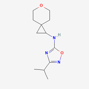 molecular formula C12H19N3O2 B6794618 N-(6-oxaspiro[2.5]octan-2-yl)-3-propan-2-yl-1,2,4-oxadiazol-5-amine 