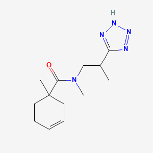molecular formula C13H21N5O B6794658 N,1-dimethyl-N-[2-(2H-tetrazol-5-yl)propyl]cyclohex-3-ene-1-carboxamide 