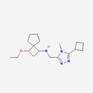 molecular formula C18H30N4O B6794815 N-[(5-cyclobutyl-4-methyl-1,2,4-triazol-3-yl)methyl]-3-ethoxyspiro[3.4]octan-1-amine 