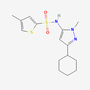 molecular formula C15H21N3O2S2 B6794820 N-(5-cyclohexyl-2-methylpyrazol-3-yl)-4-methylthiophene-2-sulfonamide 