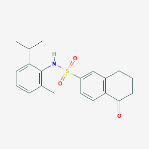molecular formula C20H23NO3S B6794843 N-(2-methyl-6-propan-2-ylphenyl)-5-oxo-7,8-dihydro-6H-naphthalene-2-sulfonamide 