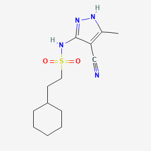 molecular formula C13H20N4O2S B6794849 N-(4-cyano-5-methyl-1H-pyrazol-3-yl)-2-cyclohexylethanesulfonamide 
