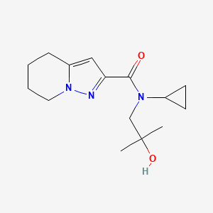 molecular formula C15H23N3O2 B6794916 N-cyclopropyl-N-(2-hydroxy-2-methylpropyl)-4,5,6,7-tetrahydropyrazolo[1,5-a]pyridine-2-carboxamide 