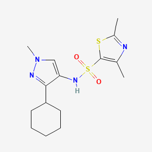 molecular formula C15H22N4O2S2 B6794951 N-(3-cyclohexyl-1-methylpyrazol-4-yl)-2,4-dimethyl-1,3-thiazole-5-sulfonamide 