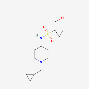 molecular formula C14H26N2O3S B6794976 N-[1-(cyclopropylmethyl)piperidin-4-yl]-1-(methoxymethyl)cyclopropane-1-sulfonamide 