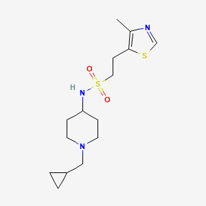 molecular formula C15H25N3O2S2 B6794977 N-[1-(cyclopropylmethyl)piperidin-4-yl]-2-(4-methyl-1,3-thiazol-5-yl)ethanesulfonamide 