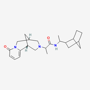 molecular formula C23H33N3O2 B6795173 N-[1-(2-bicyclo[2.2.1]heptanyl)ethyl]-2-[(1R,9S)-6-oxo-7,11-diazatricyclo[7.3.1.02,7]trideca-2,4-dien-11-yl]propanamide 