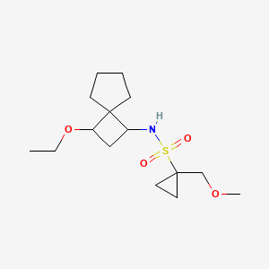 molecular formula C15H27NO4S B6795212 N-(3-ethoxyspiro[3.4]octan-1-yl)-1-(methoxymethyl)cyclopropane-1-sulfonamide 