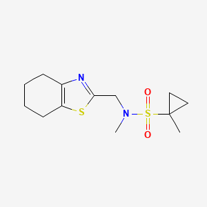 molecular formula C13H20N2O2S2 B6795219 N,1-dimethyl-N-(4,5,6,7-tetrahydro-1,3-benzothiazol-2-ylmethyl)cyclopropane-1-sulfonamide 