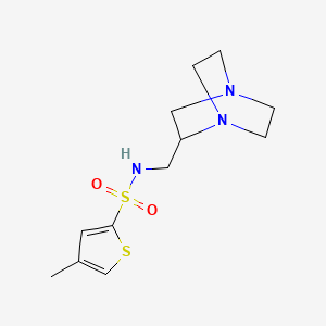 molecular formula C12H19N3O2S2 B6795239 N-(1,4-diazabicyclo[2.2.2]octan-2-ylmethyl)-4-methylthiophene-2-sulfonamide 