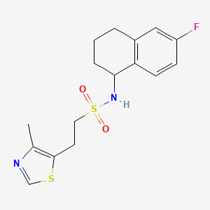 molecular formula C16H19FN2O2S2 B6795300 N-(6-fluoro-1,2,3,4-tetrahydronaphthalen-1-yl)-2-(4-methyl-1,3-thiazol-5-yl)ethanesulfonamide 
