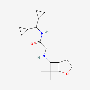 molecular formula C17H28N2O2 B6795429 N-(dicyclopropylmethyl)-2-[(7,7-dimethyl-2-oxabicyclo[3.2.0]heptan-6-yl)amino]acetamide 