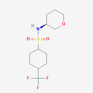 molecular formula C12H20F3NO3S B6795642 N-[(3S)-oxan-3-yl]-4-(trifluoromethyl)cyclohexane-1-sulfonamide 