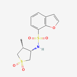 molecular formula C13H15NO5S2 B6795646 N-[(3S,4R)-4-methyl-1,1-dioxothiolan-3-yl]-1-benzofuran-7-sulfonamide 