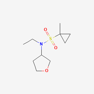 molecular formula C10H19NO3S B6795709 N-ethyl-1-methyl-N-(oxolan-3-yl)cyclopropane-1-sulfonamide 