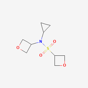 molecular formula C9H15NO4S B6795774 N-cyclopropyl-N-(oxetan-3-yl)oxetane-3-sulfonamide 