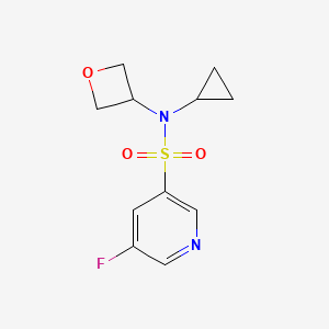 molecular formula C11H13FN2O3S B6795784 N-cyclopropyl-5-fluoro-N-(oxetan-3-yl)pyridine-3-sulfonamide 