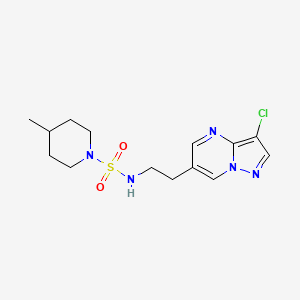 molecular formula C14H20ClN5O2S B6795794 N-[2-(3-chloropyrazolo[1,5-a]pyrimidin-6-yl)ethyl]-4-methylpiperidine-1-sulfonamide 