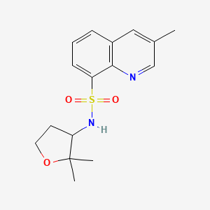 molecular formula C16H20N2O3S B6795907 N-(2,2-dimethyloxolan-3-yl)-3-methylquinoline-8-sulfonamide 