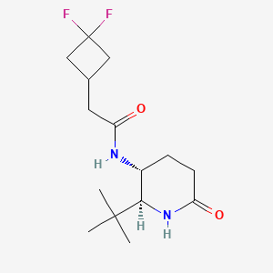 molecular formula C15H24F2N2O2 B6795999 N-[(2S,3R)-2-tert-butyl-6-oxopiperidin-3-yl]-2-(3,3-difluorocyclobutyl)acetamide 