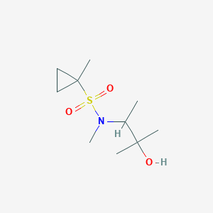 molecular formula C10H21NO3S B6796008 N-(3-hydroxy-3-methylbutan-2-yl)-N,1-dimethylcyclopropane-1-sulfonamide 