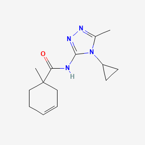 molecular formula C14H20N4O B6796017 N-(4-cyclopropyl-5-methyl-1,2,4-triazol-3-yl)-1-methylcyclohex-3-ene-1-carboxamide 